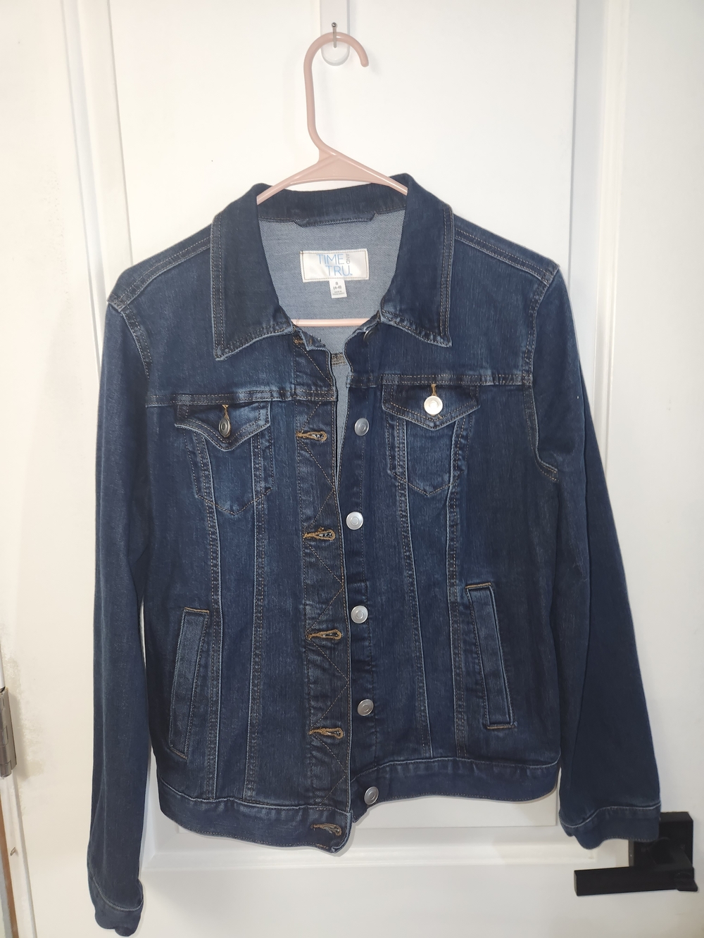 Time and Tru Indigo Denim Jacket with Button Front